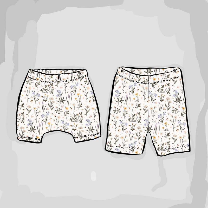 Ditsy Meadow Harem Stitched Shorts | Ready To Post