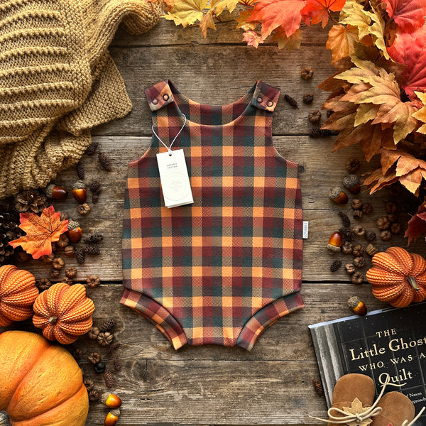 Halloween Check Bloomer Romper