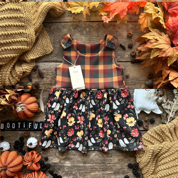 Dark Bootiful Blooms + Halloween Check Hybrid Dress