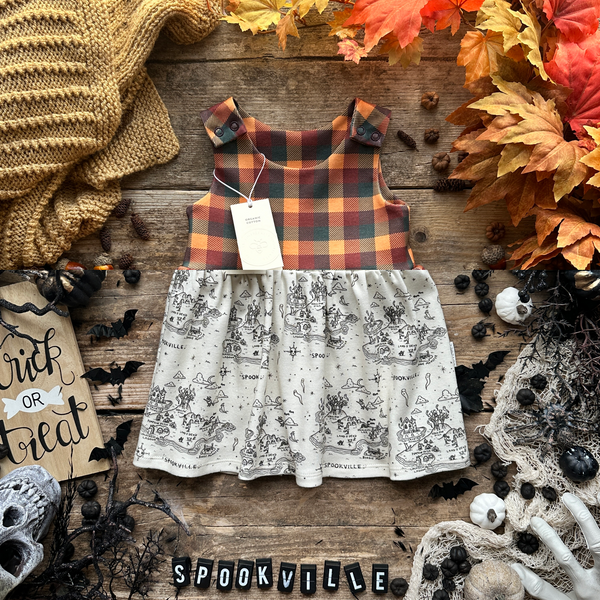 Spookville + Halloween Check Hybrid Dress