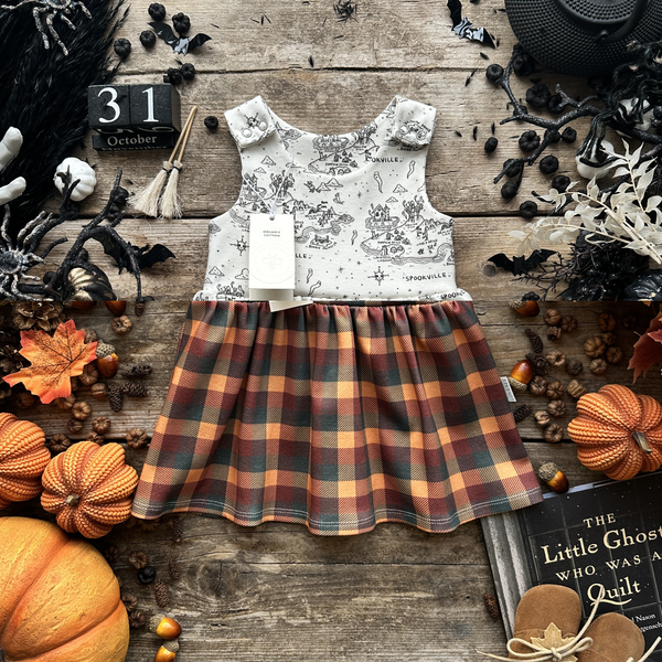 Spookville + Halloween Check Hybrid Dress