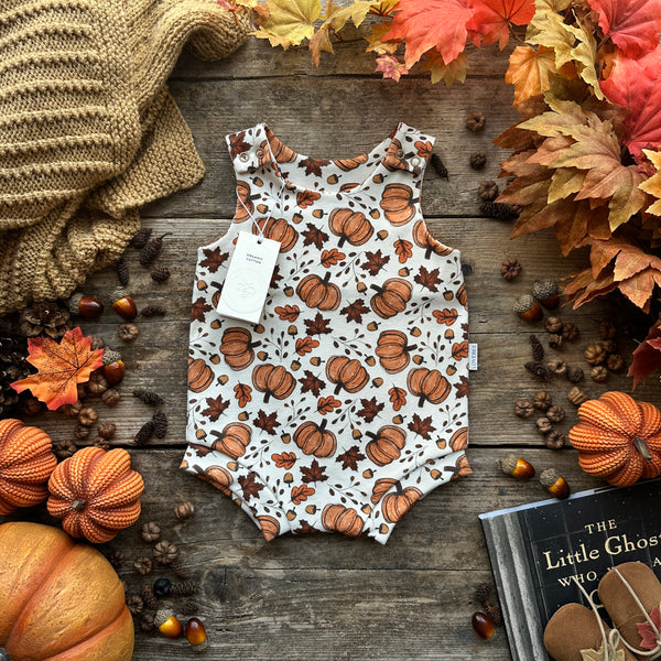 Rustic Pumpkins Bloomer Romper