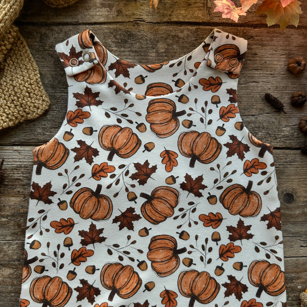 Rustic Pumpkins Footed Romper