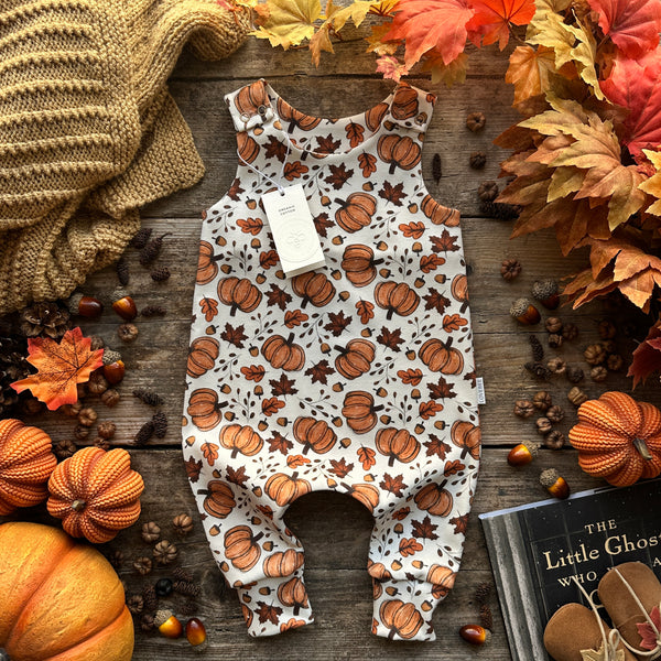 Rustic Pumpkins Long Romper