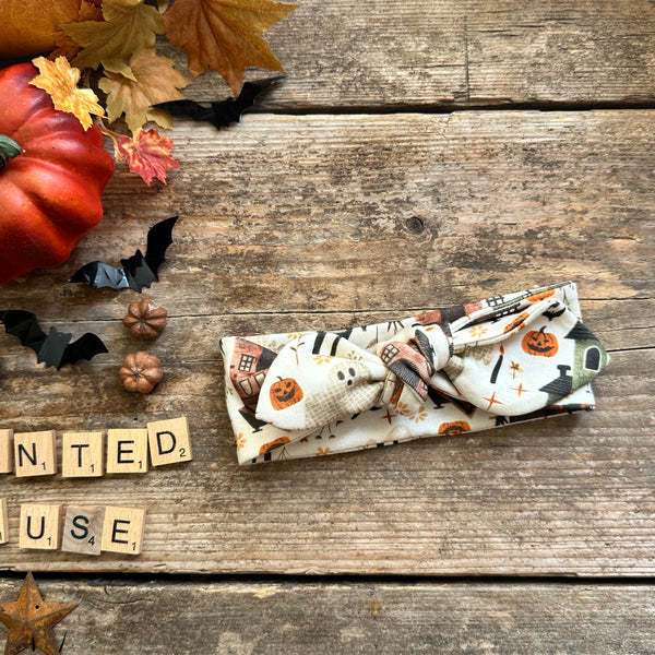 Haunted House Knot Bow Headband