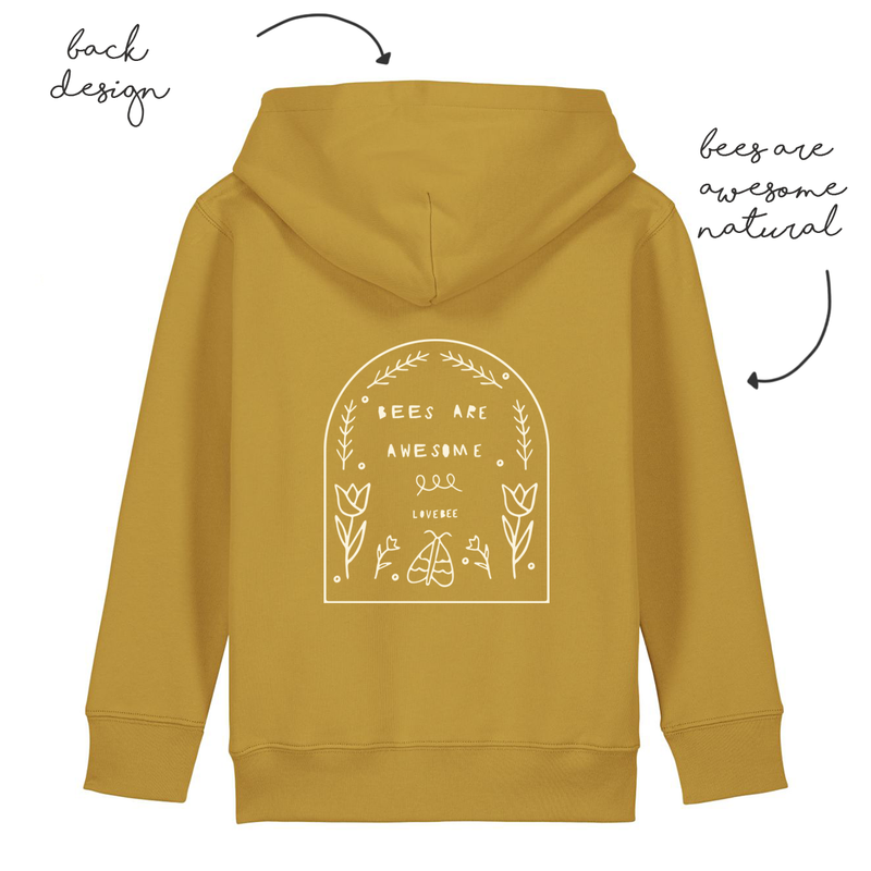 LoveBee Hoodie | Bees are Awesome | Mustard