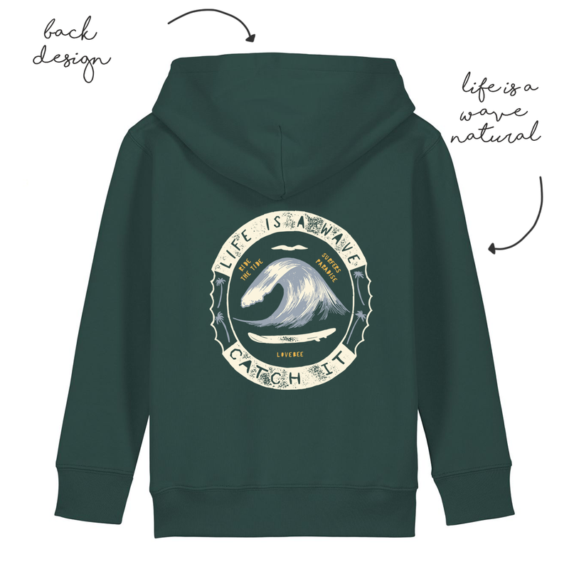 LoveBee Hoodie | Life Is A Wave | Sea Green