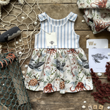 Coastal Blue + Sea Creatures Dress