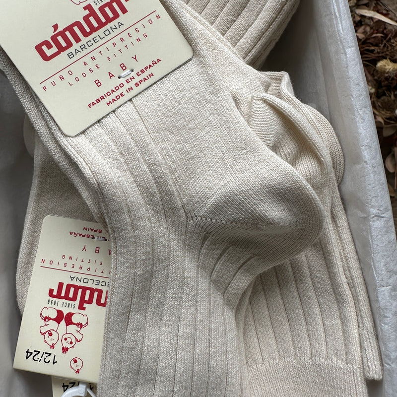 Cotton Rib Ankle Socks | Linen