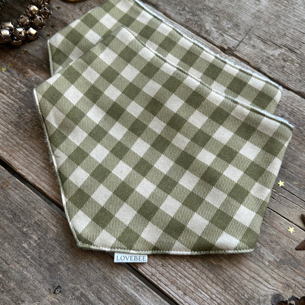 Moss Check Dribble Bib