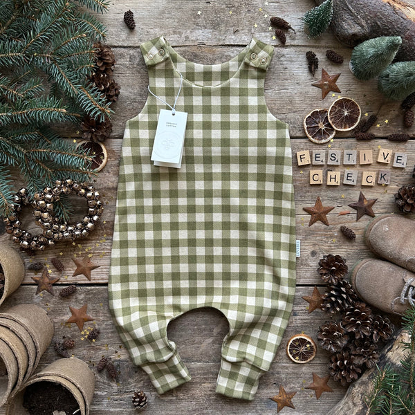 Moss Check Long Romper | Ready To Post