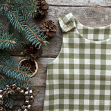 Moss Check Footed Romper | Ready To Post