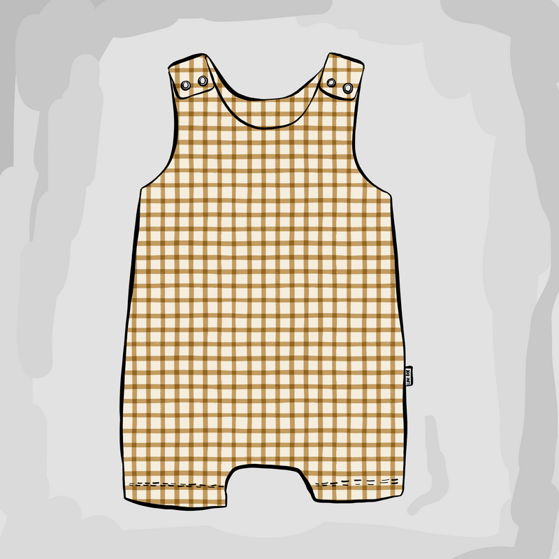 Mustard Gingham Short Romper