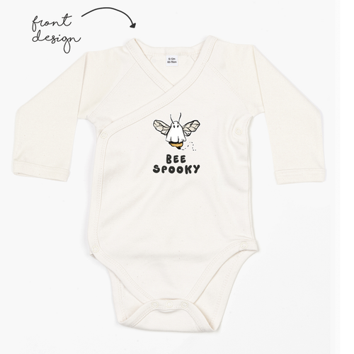 LoveBee Baby Kimono Bodysuits | Bee Spooky | Natural