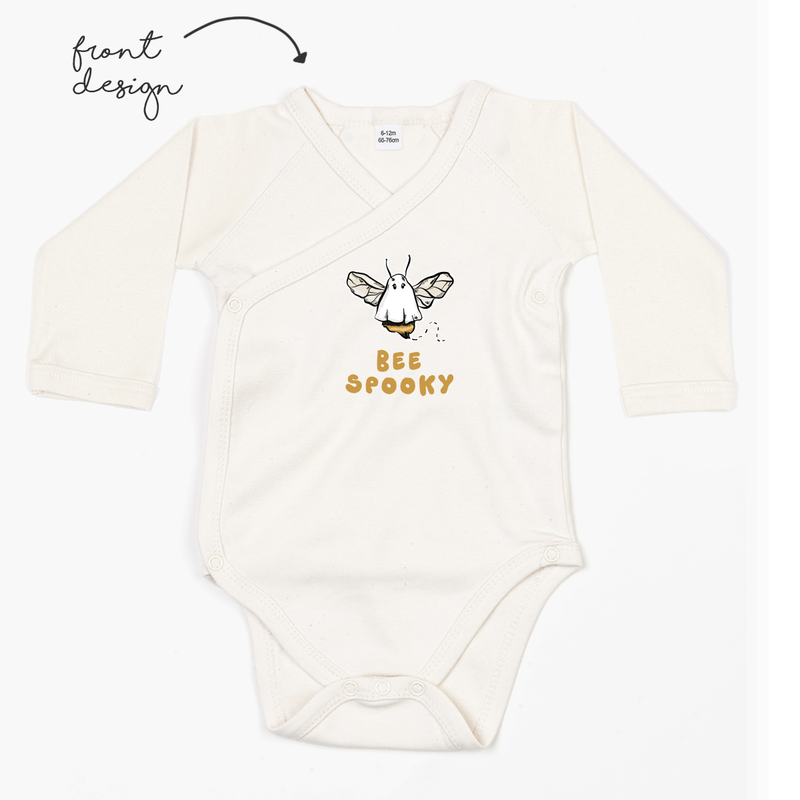 LoveBee Baby Kimono Bodysuits | Bee Spooky | Natural