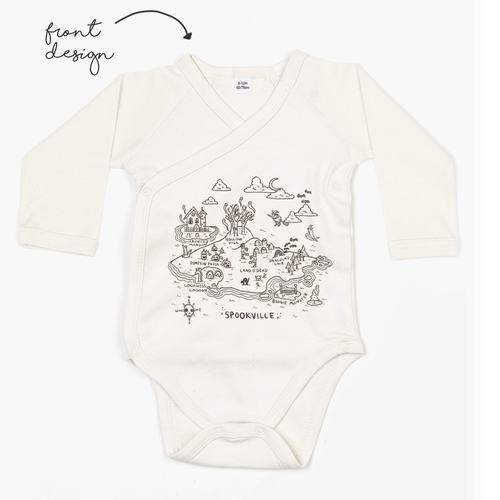 LoveBee Baby Kimono Bodysuits | Spookville | Natural