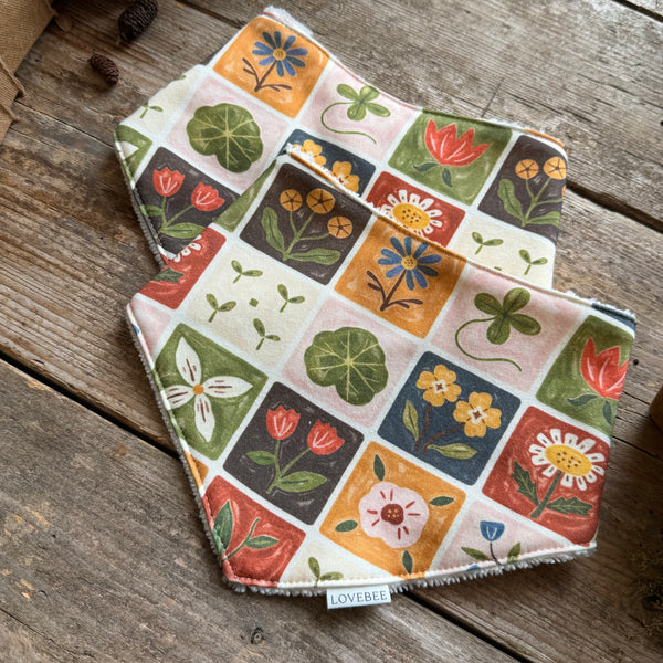 Patchwork Blooms Dribble Bib