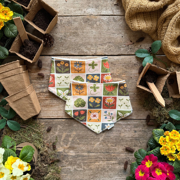 Patchwork Blooms Dribble Bib