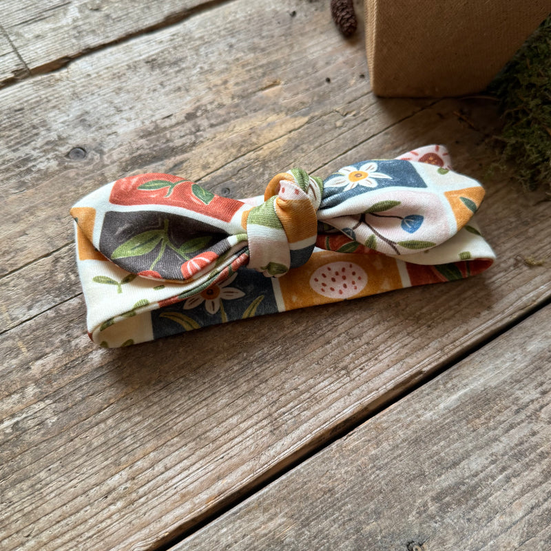 Patchwork Blooms Knot Bow Headband | Ready To Post