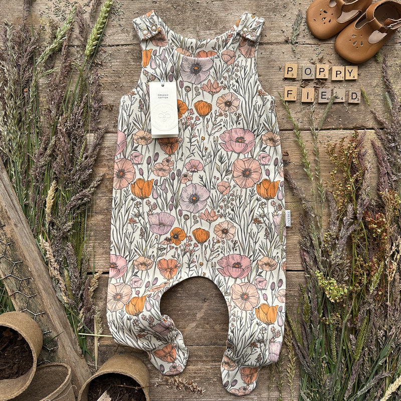 Poppy Field Footed Romper | Ready To Post