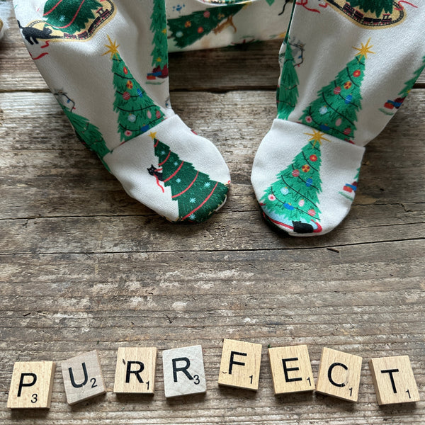 Purrfect Christmas Footed Romper | Ready To Post