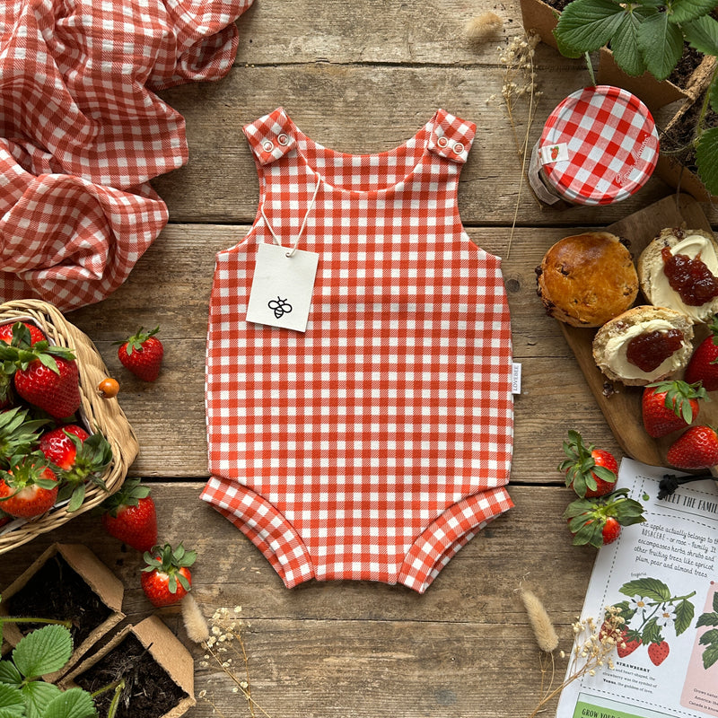 Red Gingham Bloomer Romper | Ready To Post