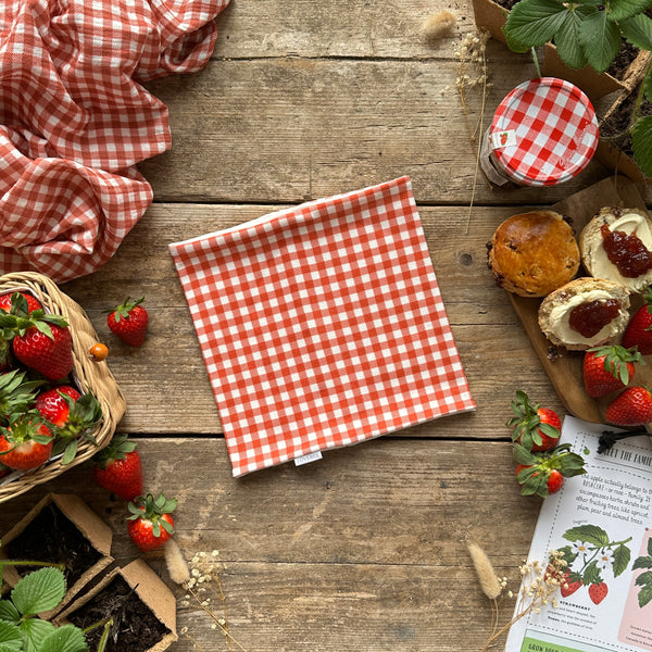 Red Gingham Printed Snood | Ready To Post