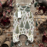 Ribbon Christmas Tree Footed Romper