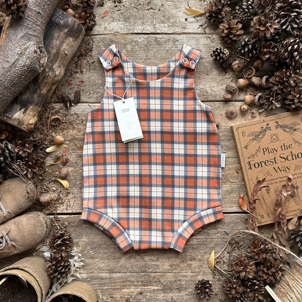 Rustic Plaid Bloomer Romper