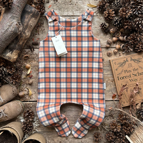 Rustic Plaid Footed Romper