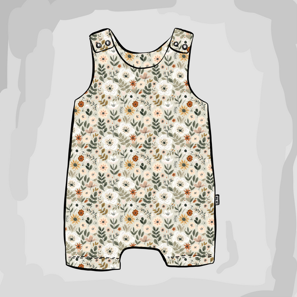 Sage Floral Short Romper