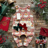 Santa Stripe Footed Romper | Ready To Post