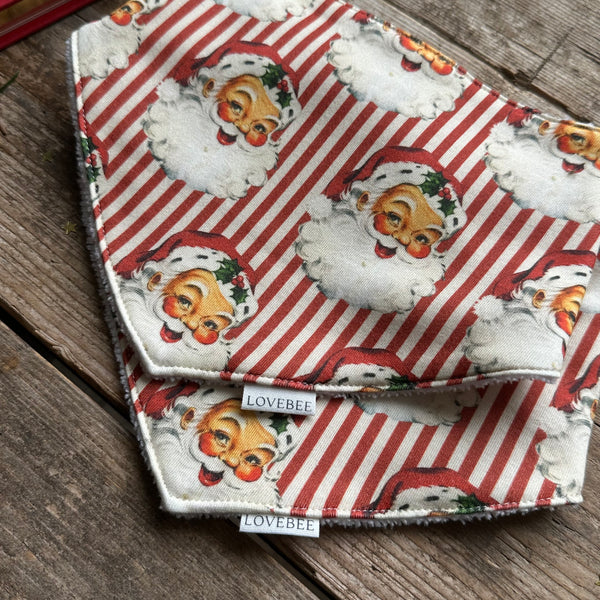 Santa Stripe Dribble Bib