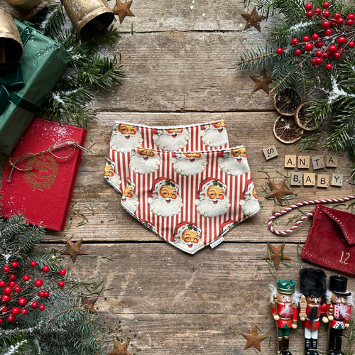 Santa Stripe Dribble Bib