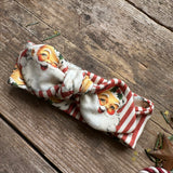 Santa Stripe Knot Bow Headband