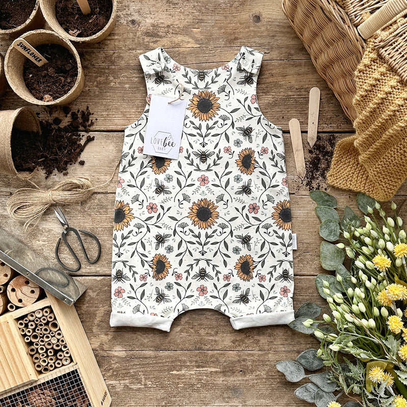 Sunflower Bee Short Romper | Ready To Post