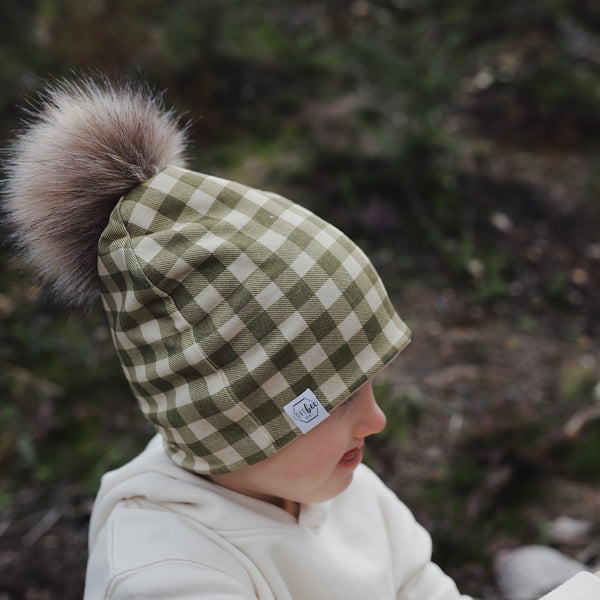 Moss Check Bobble Hat