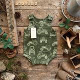 Tractor Blueprint Bloomer Romper