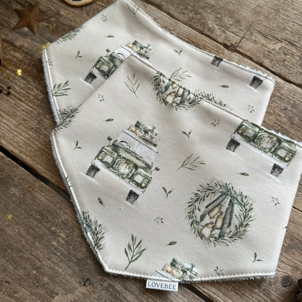 Truck And Wreath Dribble Bib | Ready To Post