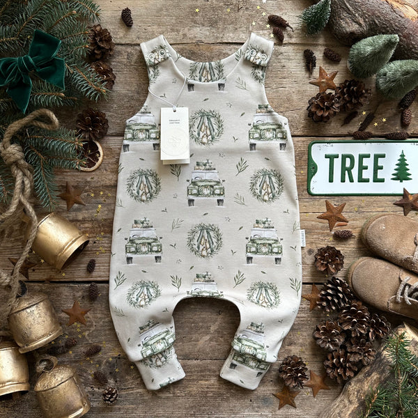 Truck And Wreath Long Romper