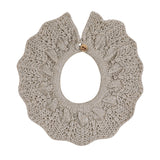 Merino Wool Blend Openwork Snood-Scarf | Nougat