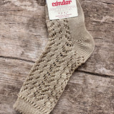 Perle Cotton Openwork knee High Socks | Rope