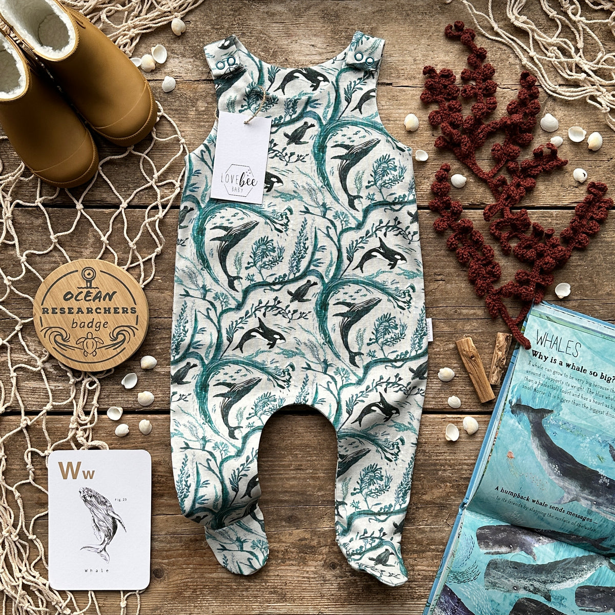 Whale zip outlet romper