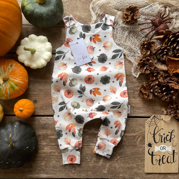 Pumpkin Leaves Long Romper | Ready To Post