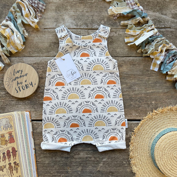 LoveBee Club Bohemian Sunshine Short Romper Baby Clothing Organic