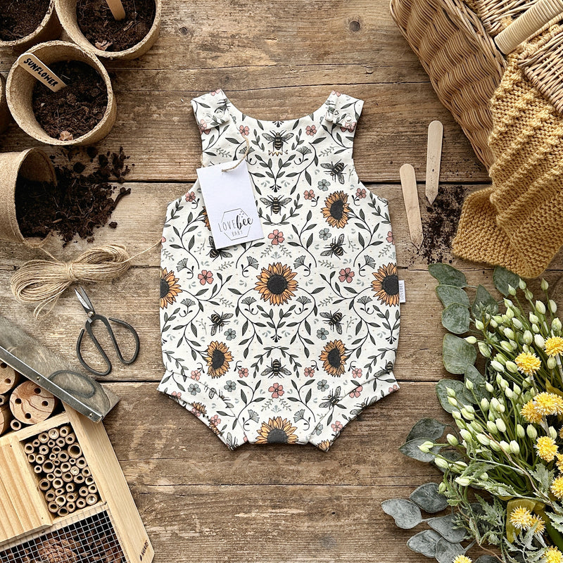 Sunflower Bee Bloomer Romper | Ready To Post